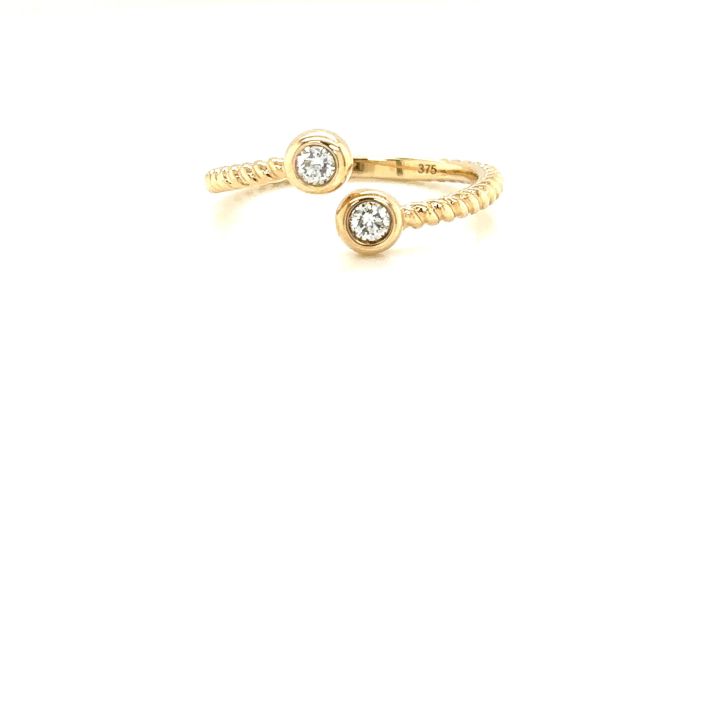 9ct Yellow Gold Two Stone Diamond Dress Ring