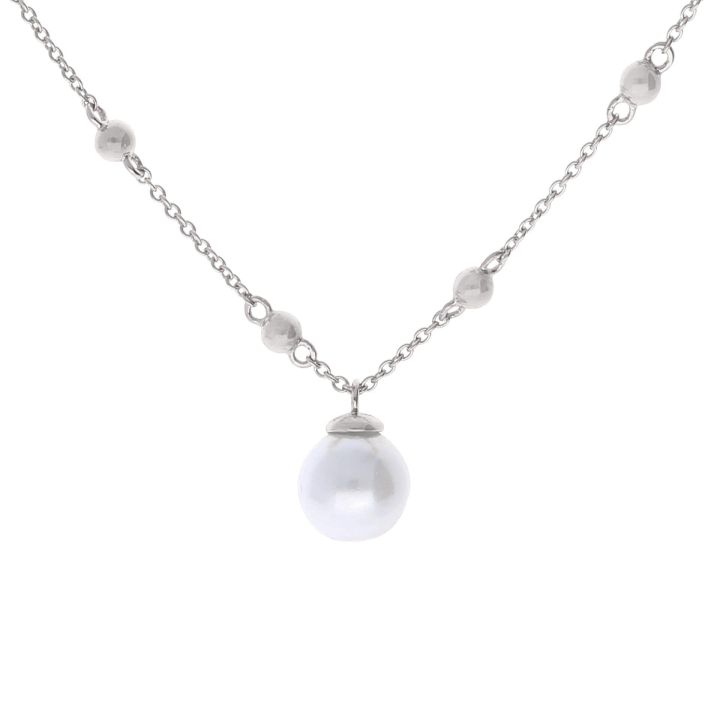 Diamonfire Silver Pearl Necklace
