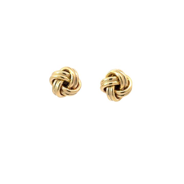 Pre Owned 9ct Yellow Gold Knot Stud Earrings