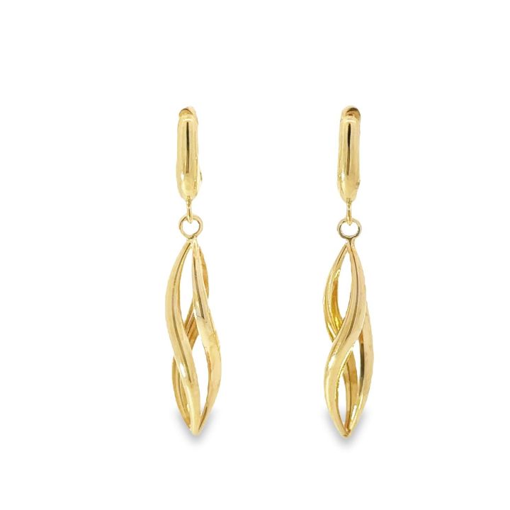 9ct Yellow Gold Twist Drop Earrings