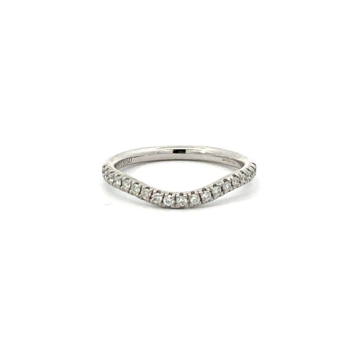 Platinum Shallow 'U' Shaped Diamond Ring