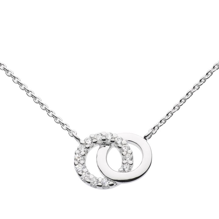 Dew Sterling Silver Interlocking Circles Necklace