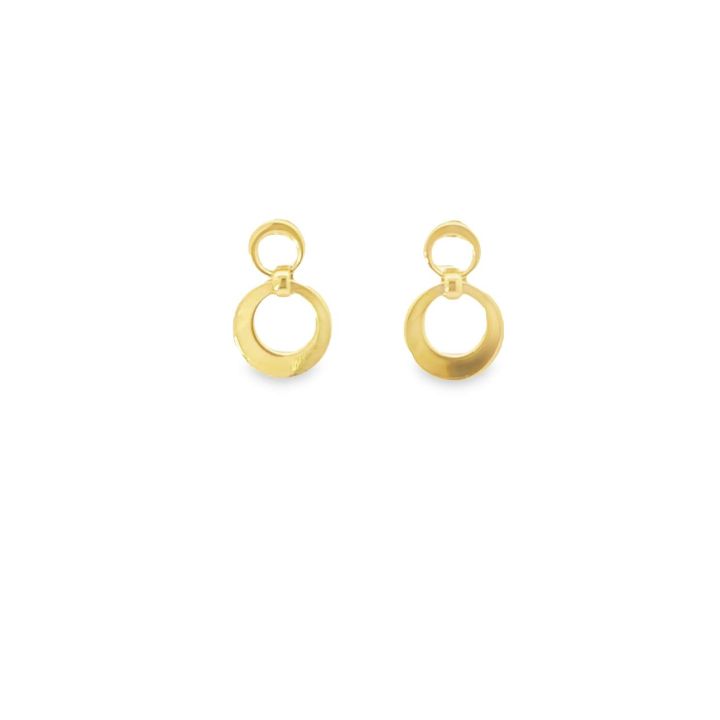 9ct Yellow Gold Double Circle Stud Earrings