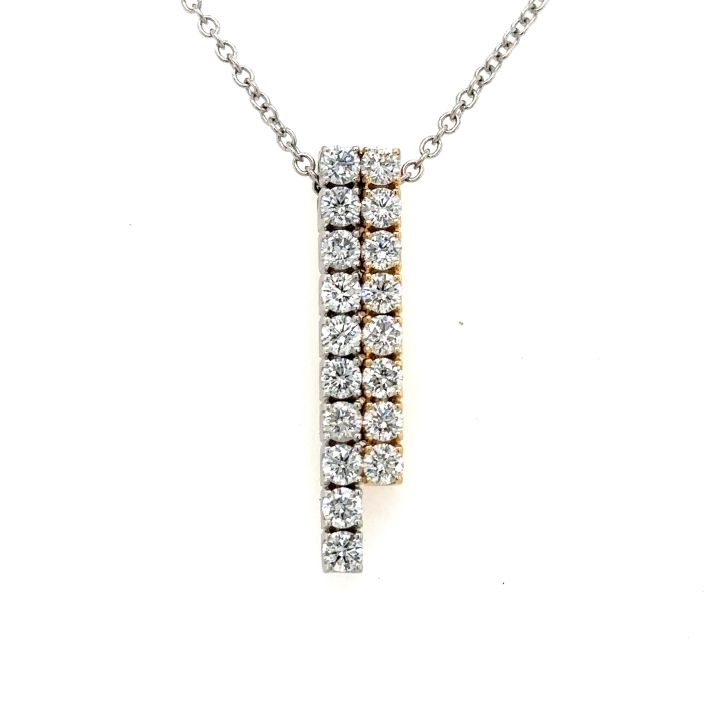 18ct White & Yellow Gold Skyline Diamond Pendant