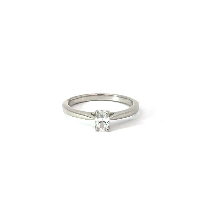 Platinum 0.30ct Single Stone Oval Diamond Ring