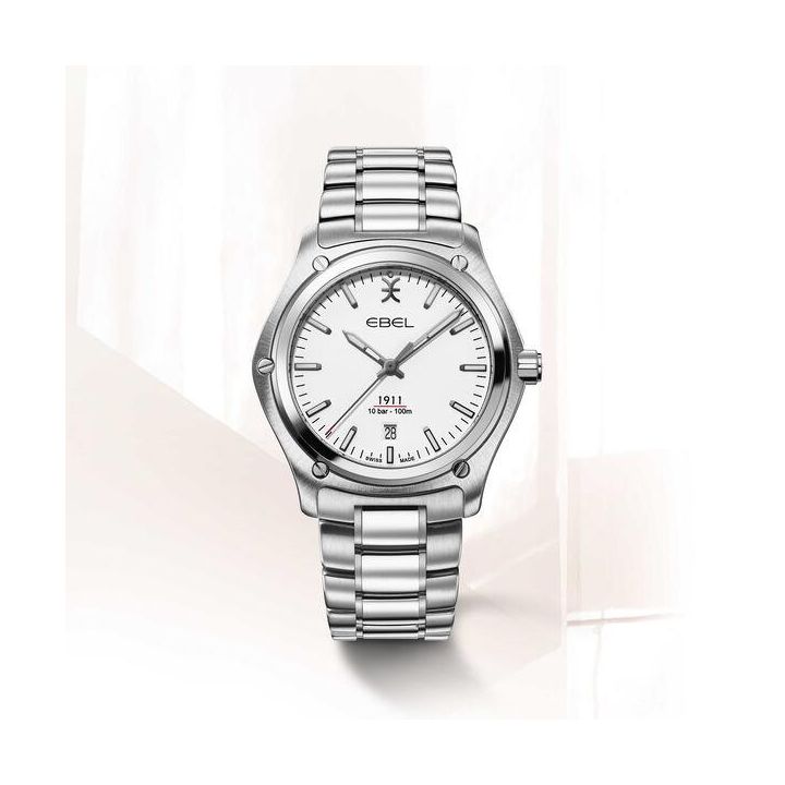 Gents White Dial Ebel 1911 Watch