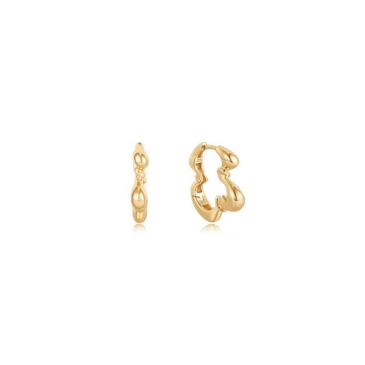 Ania Haie Gold Plated Twisted Wave Hoop Earrings