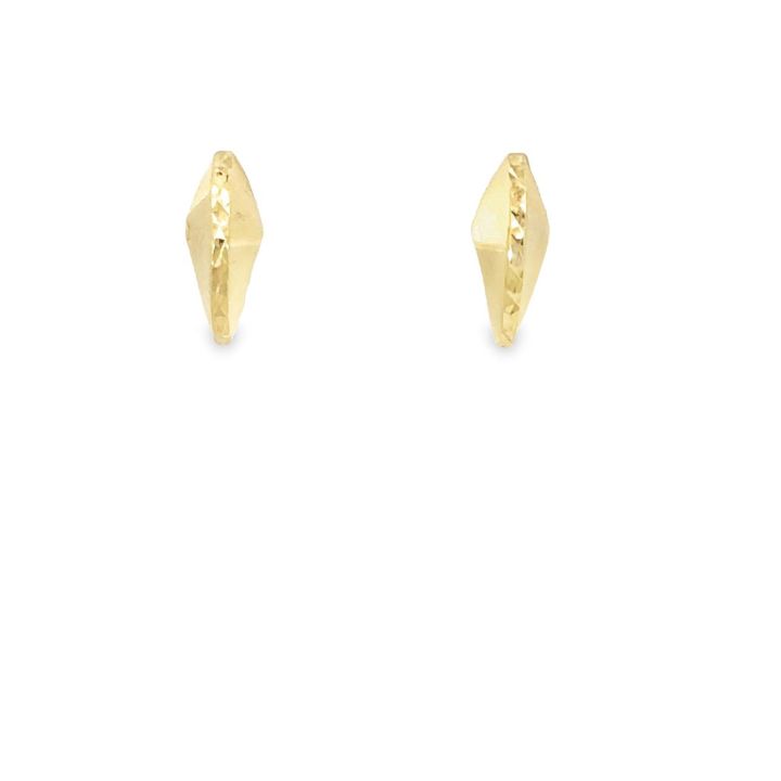 9ct Yellow Gold Diamond Cut Half Hoop Stud Earrings