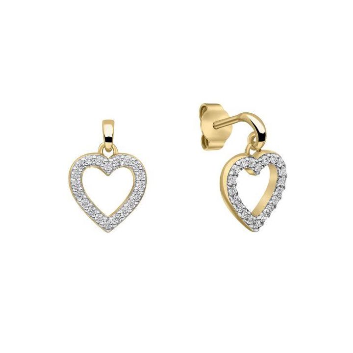 Diamonfire Gold Plated Open Heart Earrings