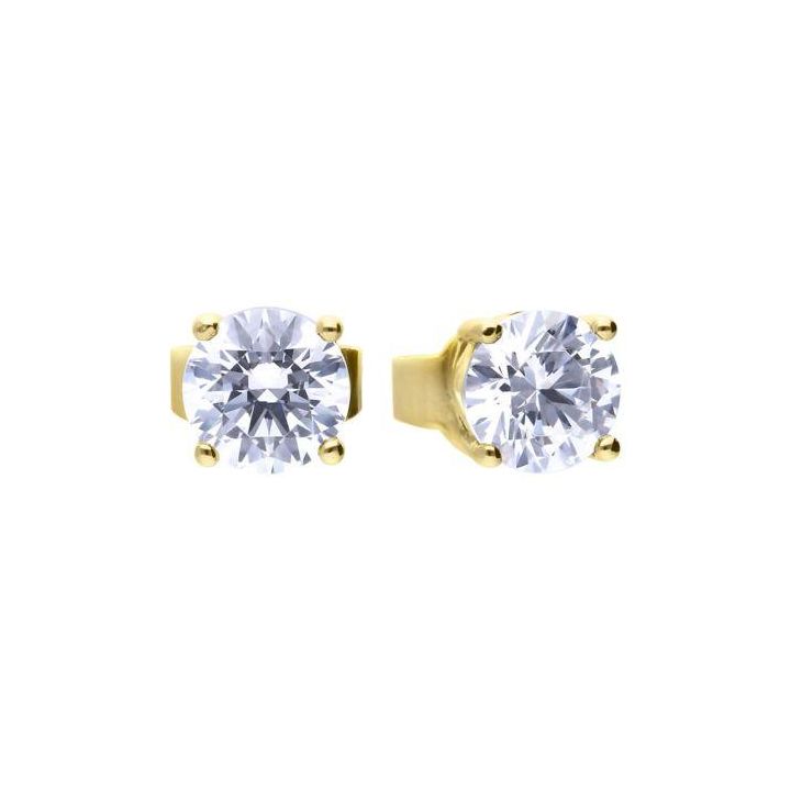 Diamonfire Gold Plated .75ct Cubic Zirconia Stud Earrings