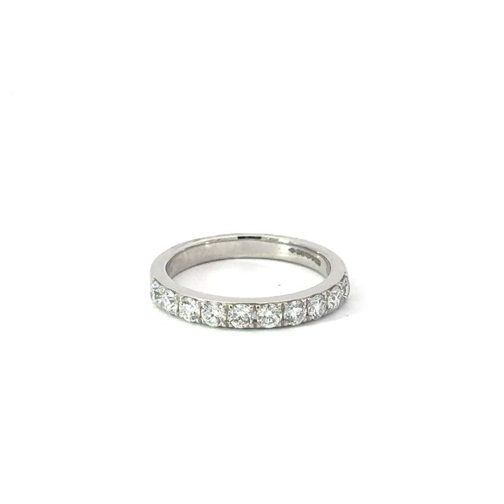 Platinum 0.81ct Grain Set Diamond Half Eternity Style Ring