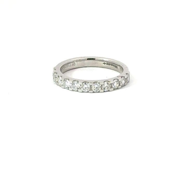 Platinum 0.75ct Cog Set Diamond Half Eternity Style Ring