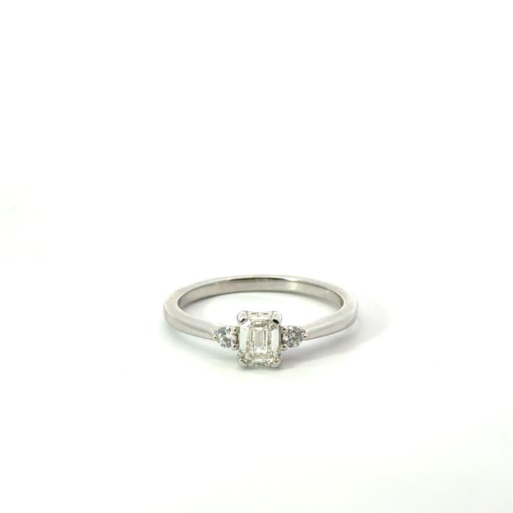 Platinum 0.58ct Three Stone Diamond Ring