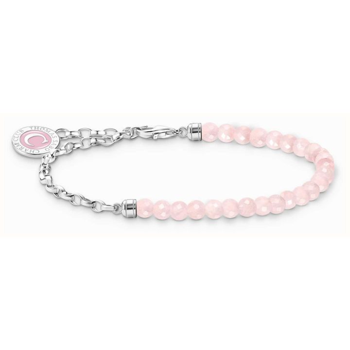 Thomas Sabo Charm Bracelet With Beads Of Rose Quartz