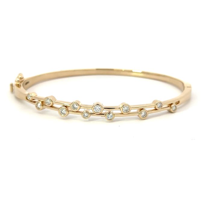 9ct Yellow Gold Diamond Scatter Bangle