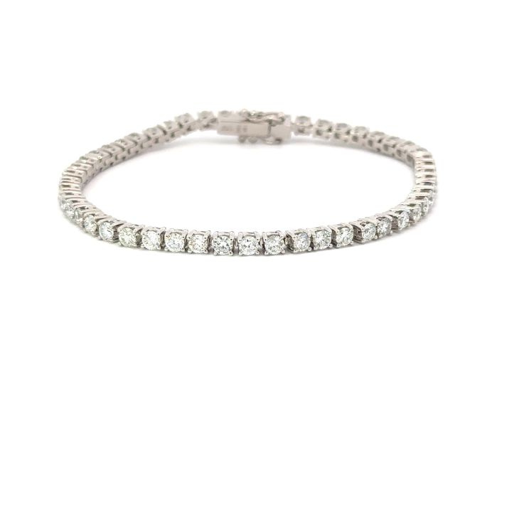 18ct White Gold 5.08ct Diamond Finesse Flexi Link Tennis Bracelet