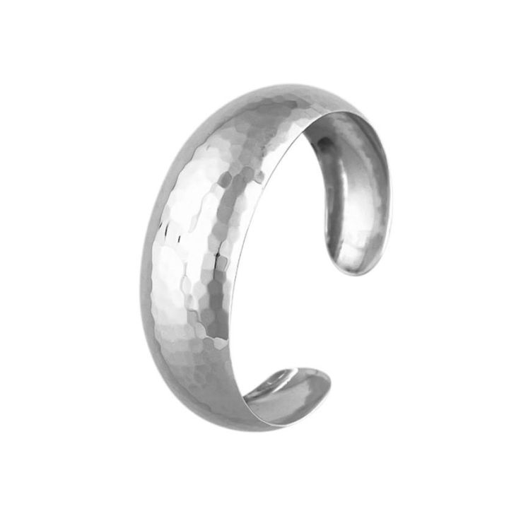 Lumi Silver Hammered 20mm Bangle