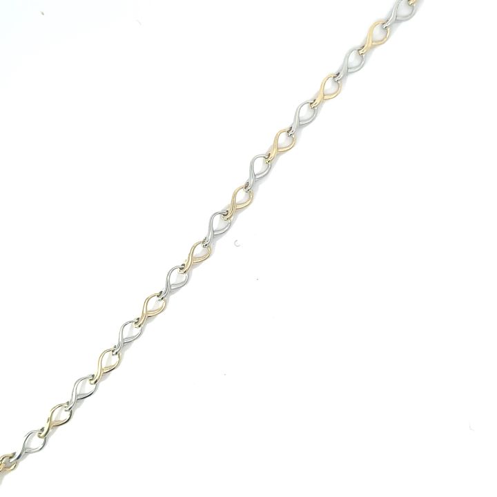 9ct Yellow & White Gold Droplet Link Bracelet