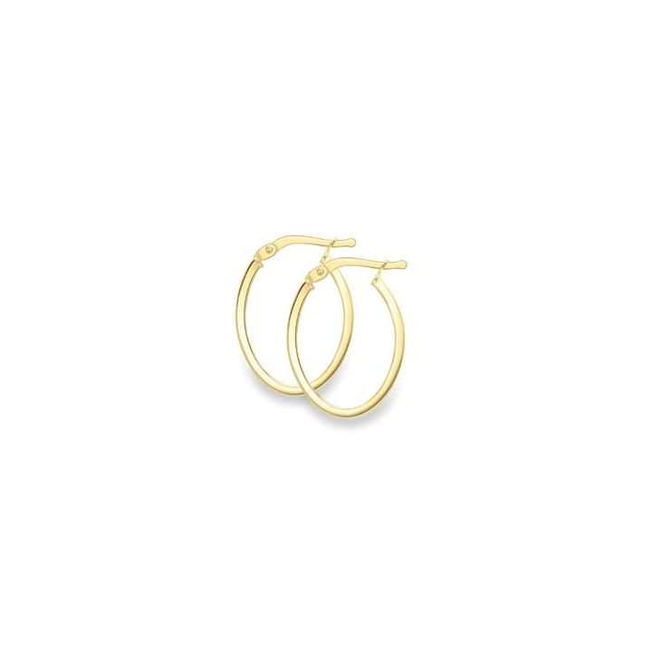 9ct Yellow Gold Oval Hoop Earrings