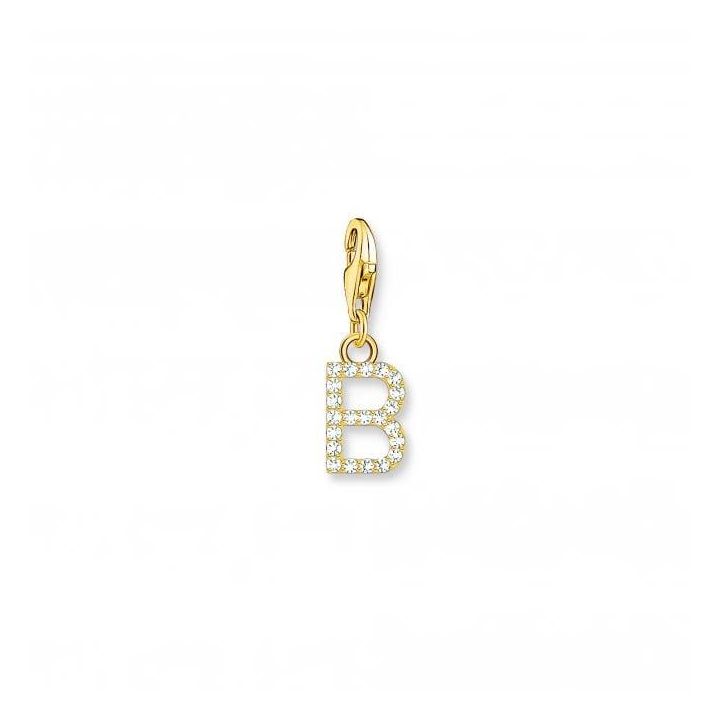 Thomas Sabo Gold Plated Zirconia Letter B Charm