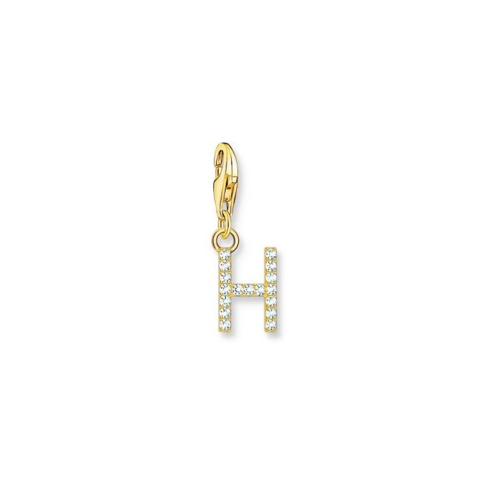 Thomas Sabo Gold Plated Zirconia Letter H Charm