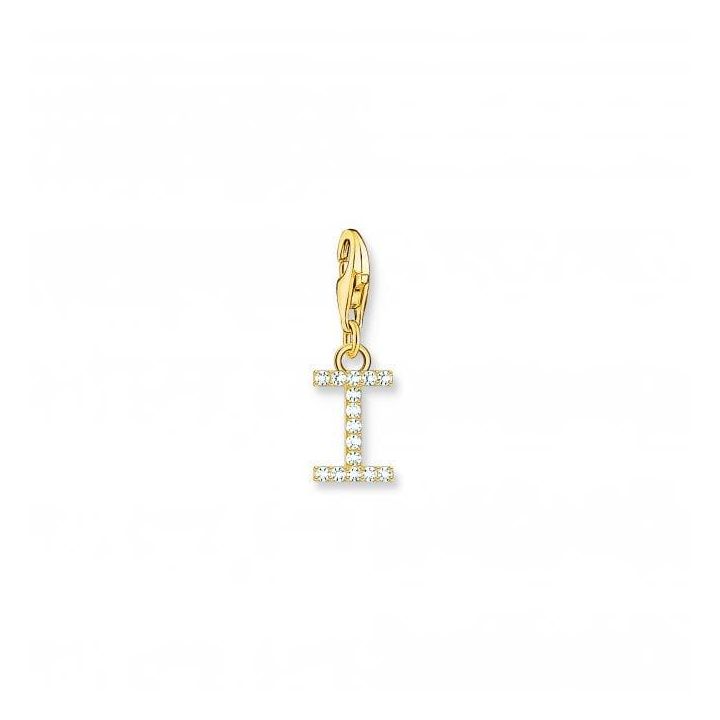 Thomas Sabo Gold Plated Zirconia Letter I Charm