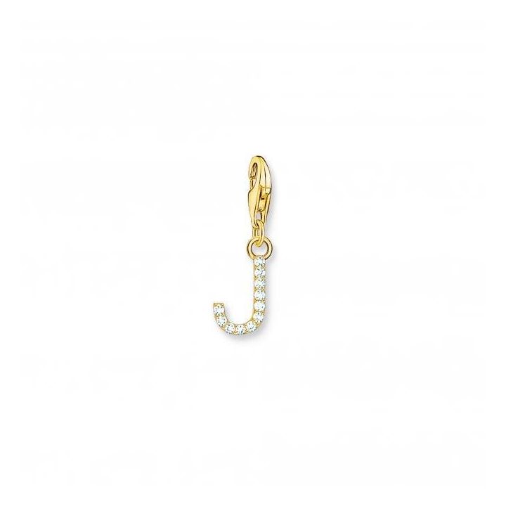 Thomas Sabo Gold Plated Zirconia Letter J Charm