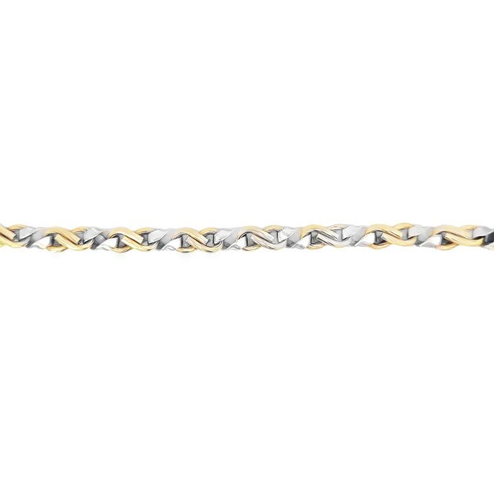 Pre Owned 9ct Yellow & White Gold Fancy Link Bracelet