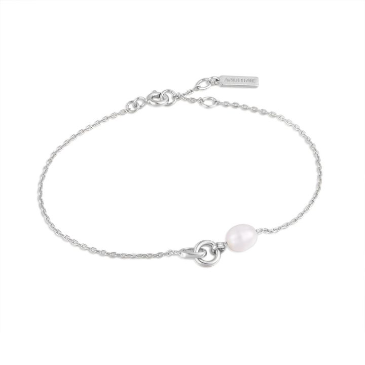 Ania Haie Silver Pearl Link Chain Bracelet