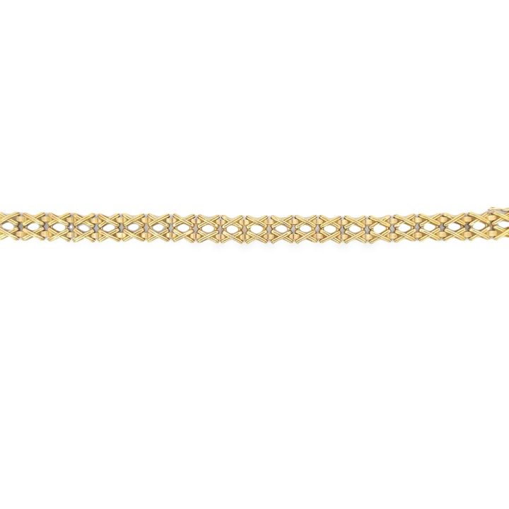Pre Owned 9ct Yellow Gold 'X' Link Bracelet