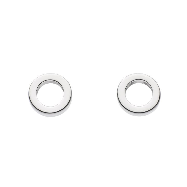 Dew Silver Open Circle Stud Earrings