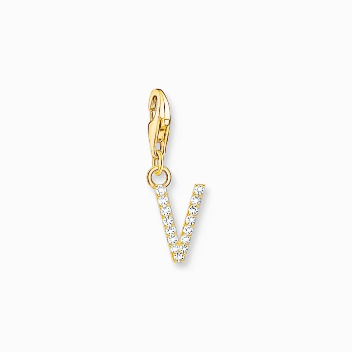 Thomas Sabo Gold Plated Initial V Charm