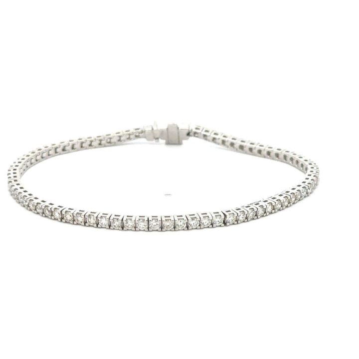 9ct White Gold 3ct Diamond Tennis Bracelet