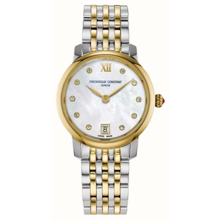 Frederique Constant Ladies Slimline Two Tone Diamond Watch