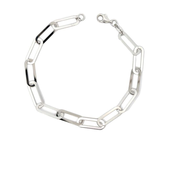 9ct White Gold Paperchain Link Bracelet