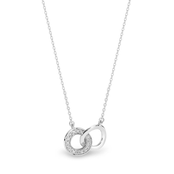 Georgini Silver Lynx Double Circle Necklace