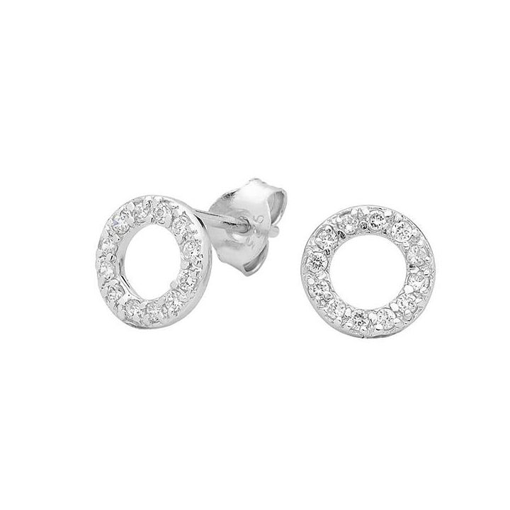 Georgini Silver Circle Cubic Zirconia Earrings