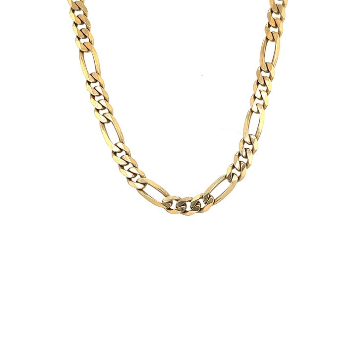 Pre Owned 9ct Yellow Gold 3+1 Figaro Chain 45cm