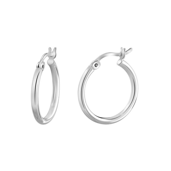 Mantra Silver 25mm Tube Hoop Earrings