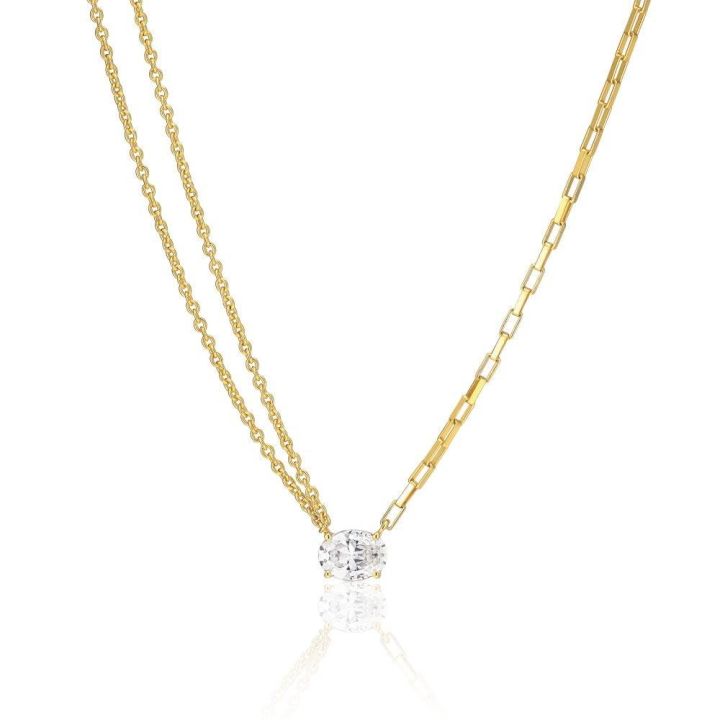 Sif Jakobs White Zirconia Ellisse Uno Necklace