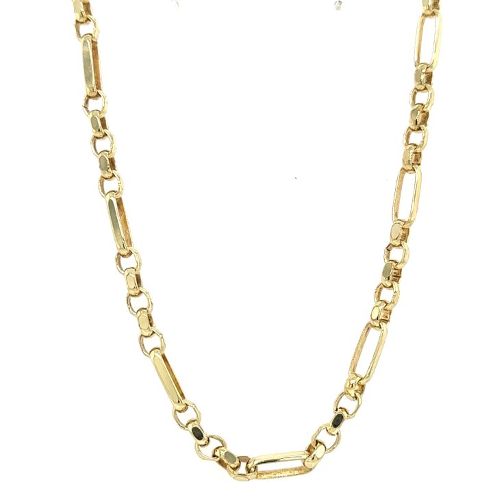 Pre Owned 9ct Yellow Gold 5+1 Figaro Chain