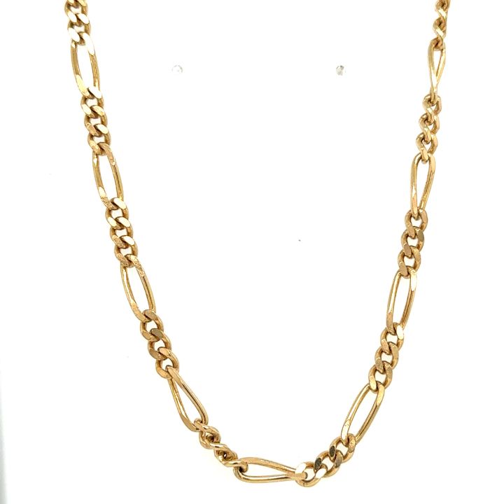 Pre Owned 9ct yellow gold Figaro Chain 46cm
