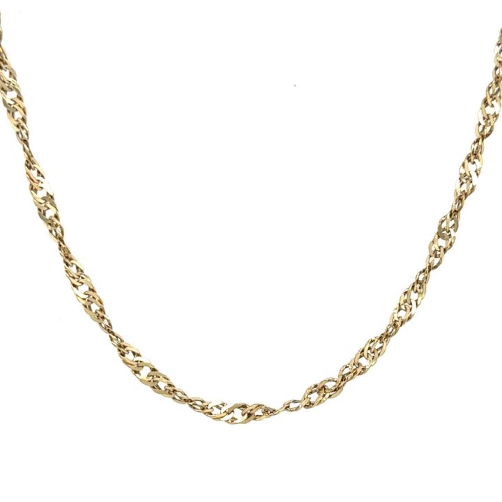 Pre Owned 9ct Yellow Gold 46cm Twist Curb Chain