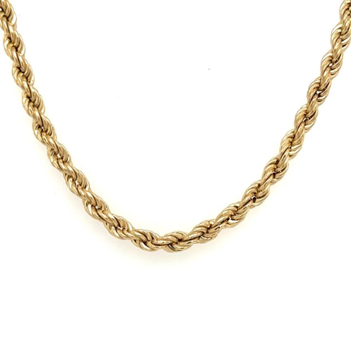 Pre Owned 9ct Yellow Gold Hollow Rope Chain