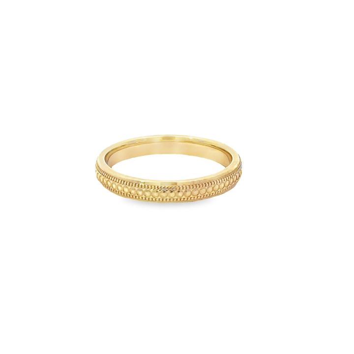 9ct Yellow Gold 3mm Patterned Wedding Ring