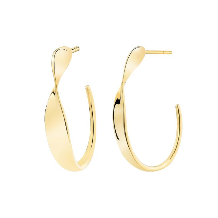 Mantra Gold Plated Twist Hoop Earrings