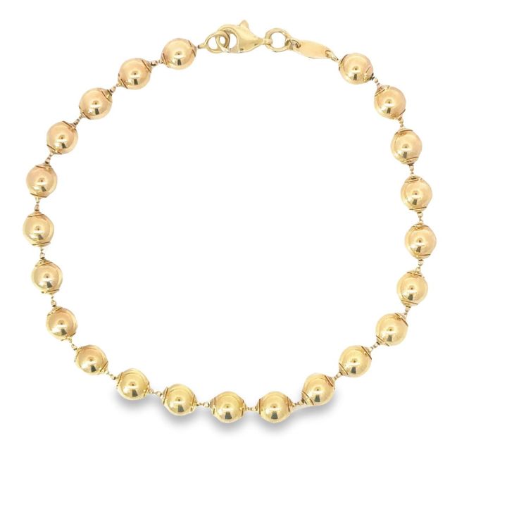 9ct Yellow Gold Ball Link Bracelet