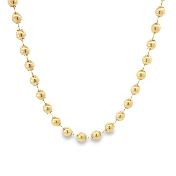 9ct Yellow Gold Ball Link Necklace