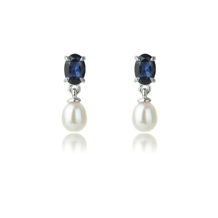 Georgini Whitsundays Blue & Pearl Earrings