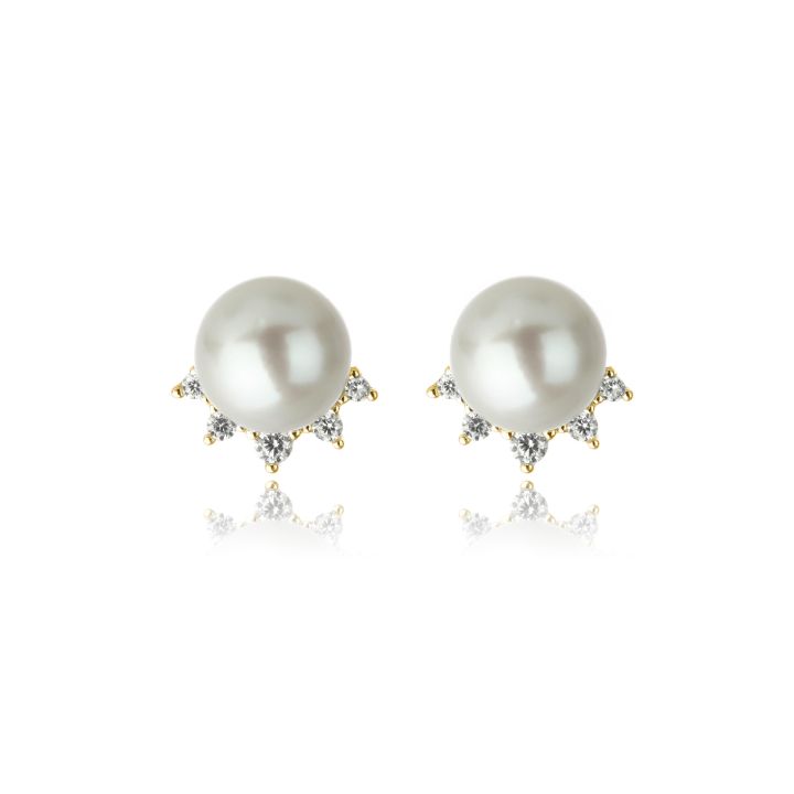 Georgini Gold Plated Coogee Pearl Stud Earrings